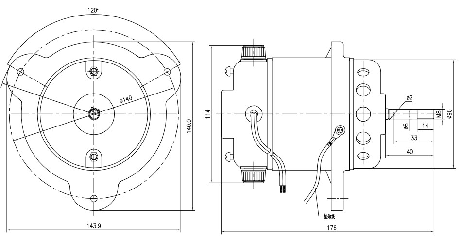 40W醫(yī)用離心電機結(jié)構(gòu)圖紙