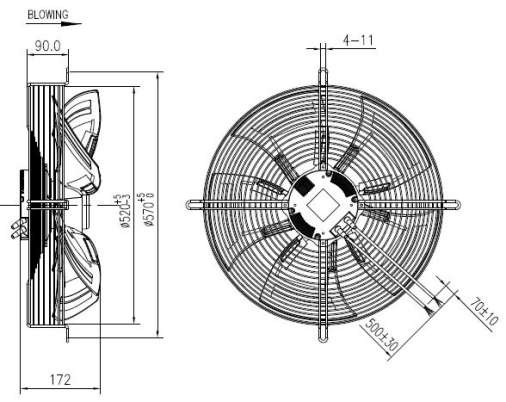 EC軸流風(fēng)機500mm外形尺寸圖2